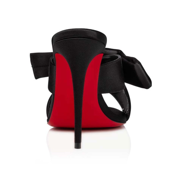 Christian Louboutin Matricia 100 Black Satin Bow Backless Sandal Heel Pump 36 - Picture 10 of 12